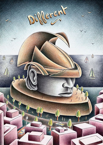 Different Black Ornate Wood Framed Art Print with Double Matting by Heine, Ben