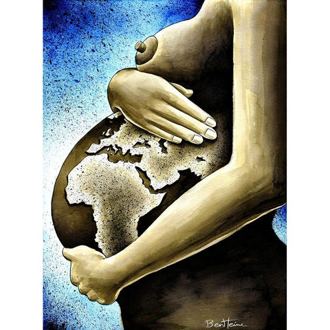 Mother Africa 1 White Modern Wood Framed Art Print by Heine, Ben