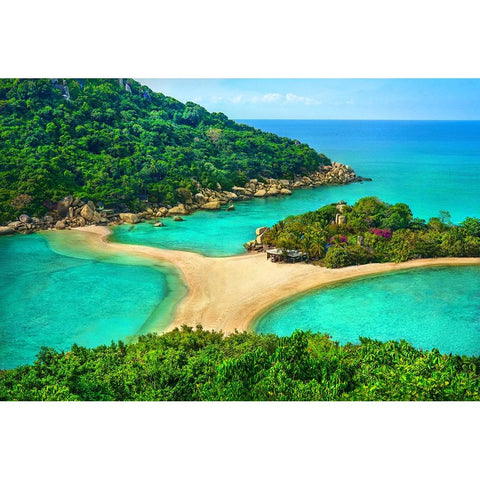 Thailand - Koh Nang Yuan - 422 Black Modern Wood Framed Art Print with Double Matting by Heine, Ben