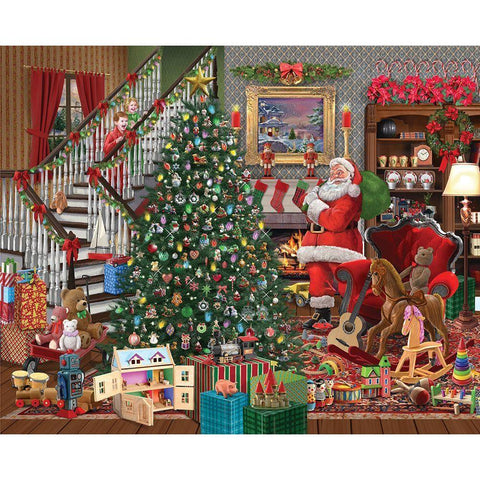 Christmas Joy White Modern Wood Framed Art Print by Bigelow Illustrations- Exclusive