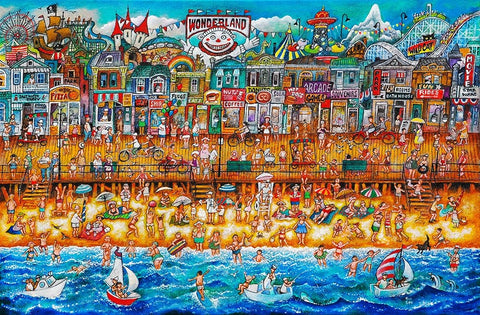 Wonderland Black Ornate Wood Framed Art Print with Double Matting by Bell, Bill