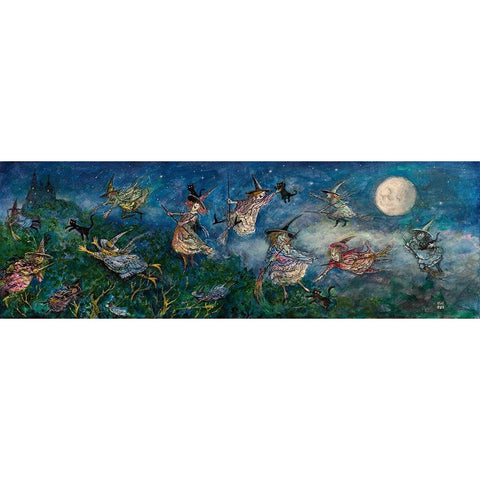 Cat Catchers Black Modern Wood Framed Art Print with Double Matting by Bell, Bill