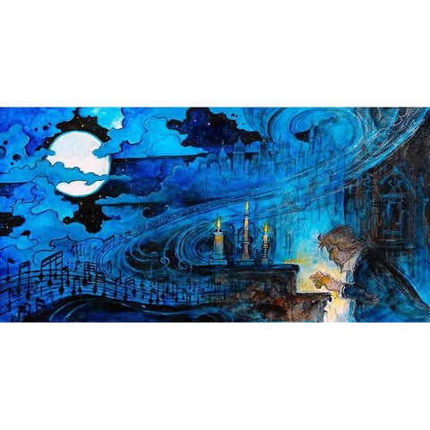 Moonlight Sonata Black Modern Wood Framed Art Print by Bell, Bill