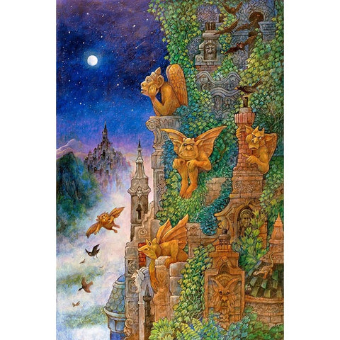 Gargoyles Gold Ornate Wood Framed Art Print with Double Matting by Bell, Bill