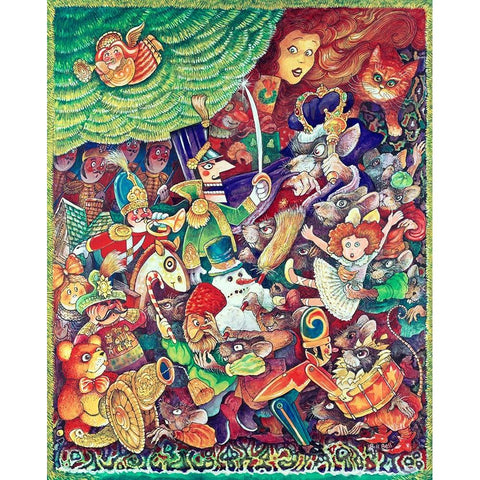 Mouse King Black Modern Wood Framed Art Print by Bell, Bill