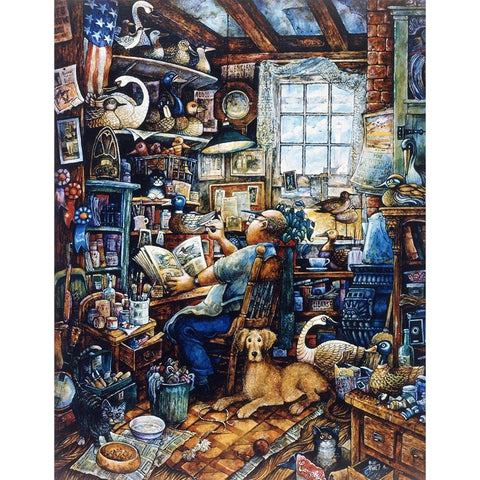 Birdman  Black Modern Wood Framed Art Print with Double Matting by Bell, Bill