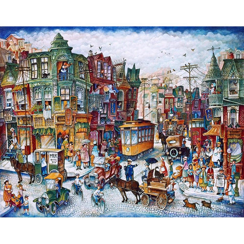 St. Lawrence Blvd (Montreal) Gold Ornate Wood Framed Art Print with Double Matting by Bell, Bill