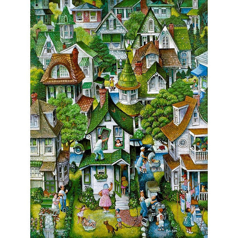 Suburban  Gold Ornate Wood Framed Art Print with Double Matting by Bell, Bill