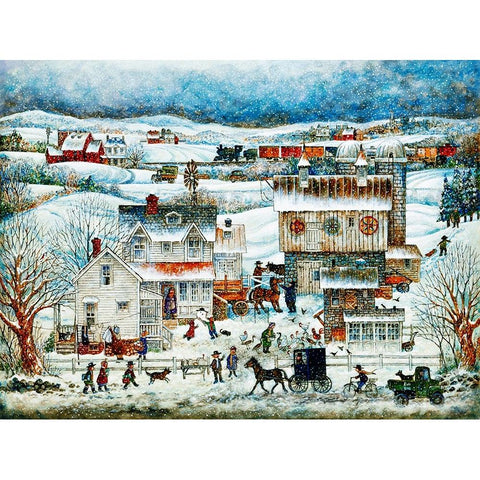Pennsylvania Winter Gold Ornate Wood Framed Art Print with Double Matting by Bell, Bill