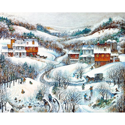When Winter Comes White Modern Wood Framed Art Print by Bell, Bill