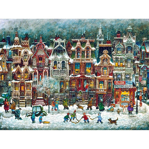 Montreal Winter White Modern Wood Framed Art Print by Bell, Bill