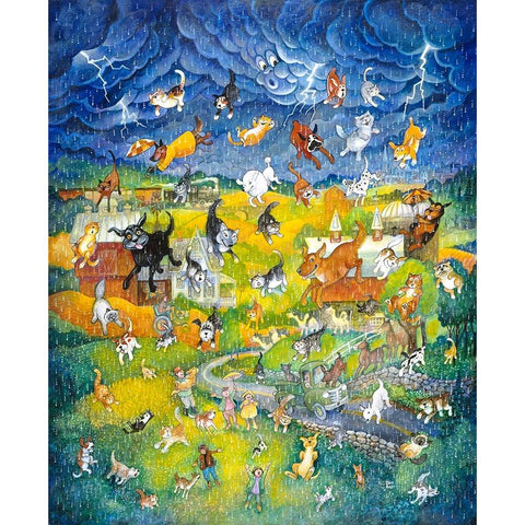 Its Raining Its Pouring Black Modern Wood Framed Art Print with Double Matting by Bell, Bill