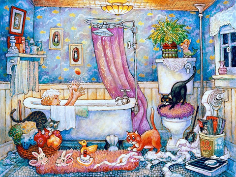 Saturday Night  Black Ornate Wood Framed Art Print with Double Matting by Bell, Bill