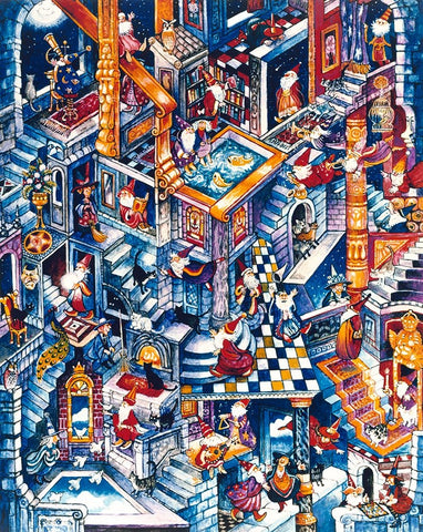 Wizards Castle Black Ornate Wood Framed Art Print with Double Matting by Bell, Bill