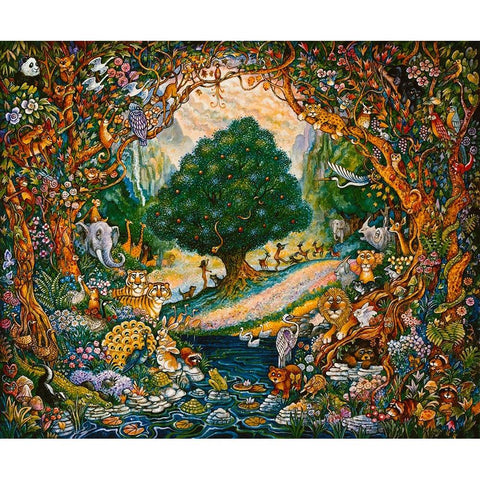 Paradise White Modern Wood Framed Art Print by Bell, Bill