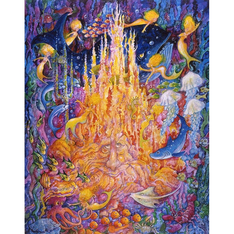 Kingdom Of The Sea White Modern Wood Framed Art Print by Bell, Bill