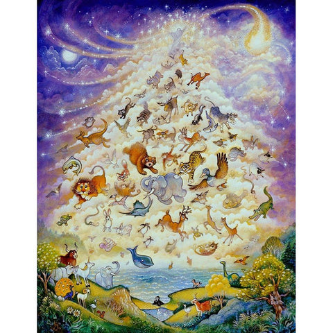 Genesis White Modern Wood Framed Art Print by Bell, Bill