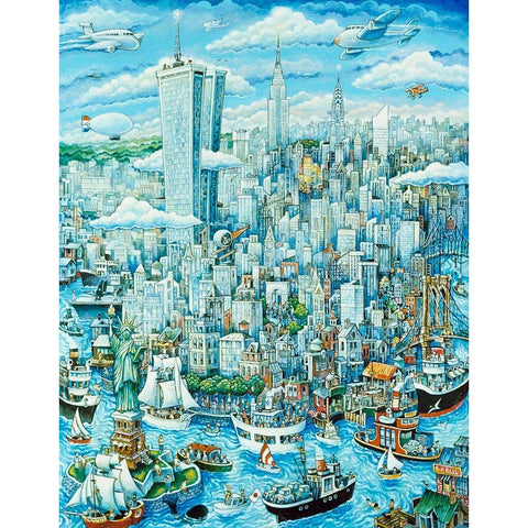 New York, New York White Modern Wood Framed Art Print by Bell, Bill