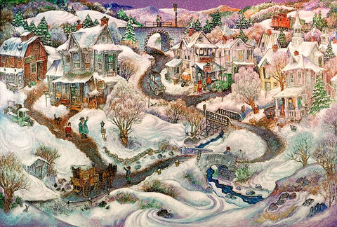 Real Vermont Black Ornate Wood Framed Art Print with Double Matting by Bell, Bill