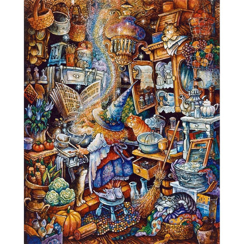 Kitchen Witch 2 White Modern Wood Framed Art Print by Bell, Bill