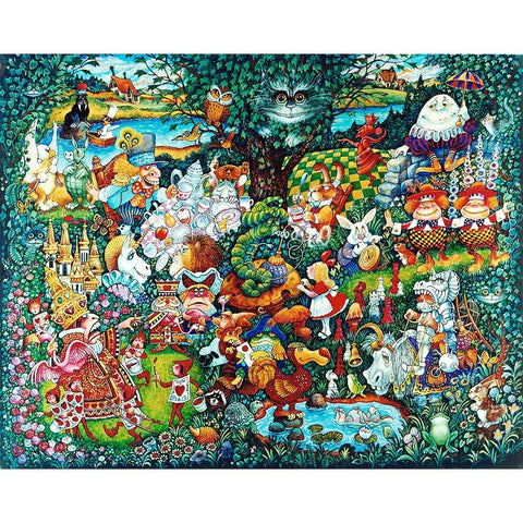 Wonderland Gold Ornate Wood Framed Art Print with Double Matting by Bell, Bill