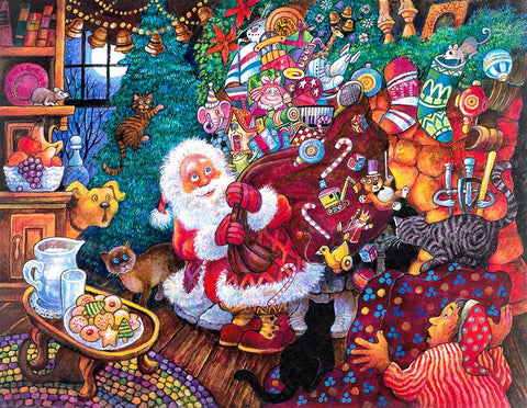 Night B4 C Black Ornate Wood Framed Art Print with Double Matting by Bell, Bill