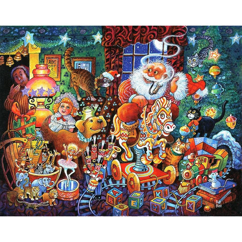 Night B4 F Black Modern Wood Framed Art Print with Double Matting by Bell, Bill