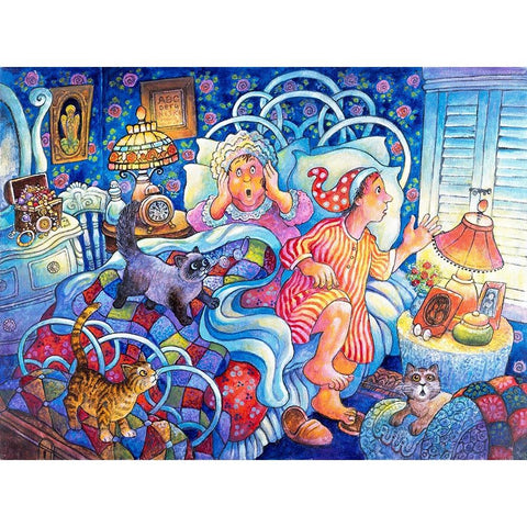 Night B4 H Gold Ornate Wood Framed Art Print with Double Matting by Bell, Bill