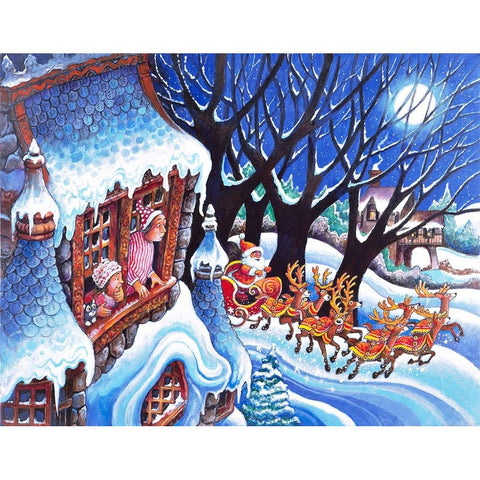 Night B4 M Black Modern Wood Framed Art Print with Double Matting by Bell, Bill