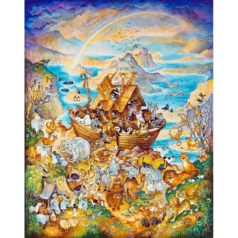 Rainbow Ark Gold Ornate Wood Framed Art Print with Double Matting by Bell, Bill