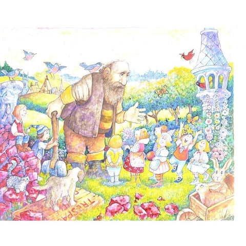 The Selfish Giant #12 Black Modern Wood Framed Art Print with Double Matting by Bell, Bill