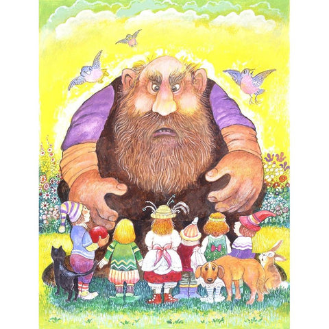 The Selfish Giant #13 Black Modern Wood Framed Art Print with Double Matting by Bell, Bill