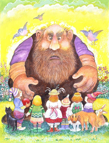 The Selfish Giant #13 White Modern Wood Framed Art Print with Double Matting by Bell, Bill