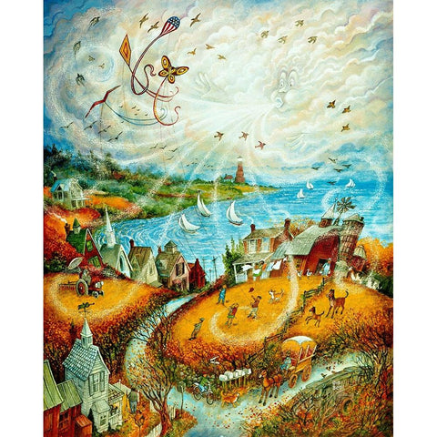 The Wind White Modern Wood Framed Art Print by Bell, Bill