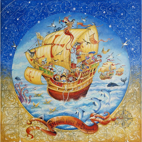 Cat Columbus (Pc) Black Modern Wood Framed Art Print with Double Matting by Bell, Bill