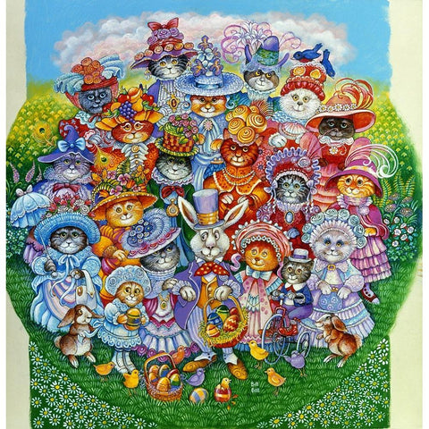 Easter Parade (Pc) White Modern Wood Framed Art Print by Bell, Bill