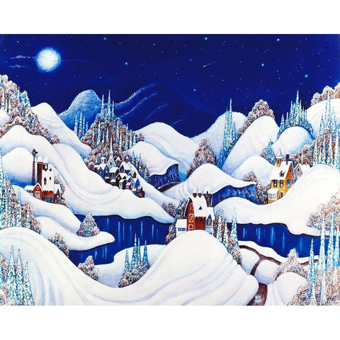 Marshmallow Winter Black Modern Wood Framed Art Print with Double Matting by Bell, Bill