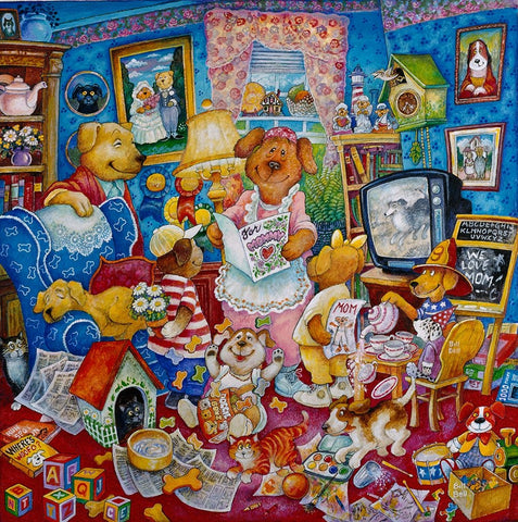 Mutters Day Black Ornate Wood Framed Art Print with Double Matting by Bell, Bill