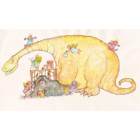 Dinosaur Gold Ornate Wood Framed Art Print with Double Matting by Bell, Bill