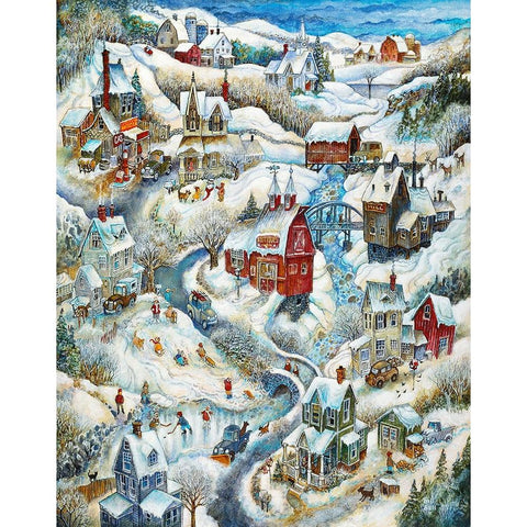 Country Winter (2) White Modern Wood Framed Art Print by Bell, Bill