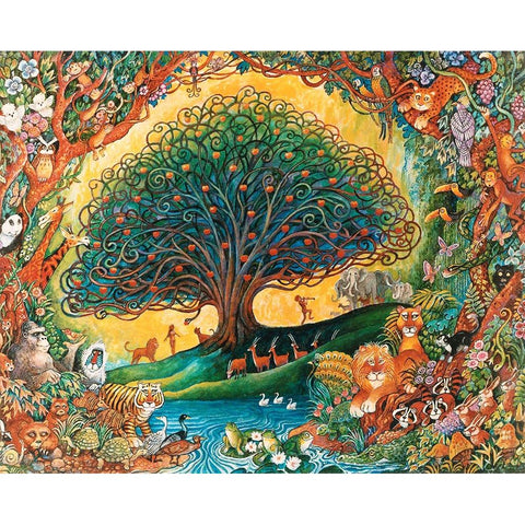 The Tree Of Knowledge 1 (Eden) White Modern Wood Framed Art Print by Bell, Bill