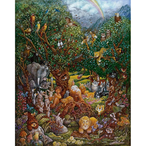 Adam And Eve Gold Ornate Wood Framed Art Print with Double Matting by Bell, Bill