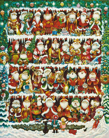 Will The Real Santa White Modern Wood Framed Art Print with Double Matting by Bell, Bill