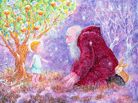 The Selfish Giant #1 White Modern Wood Framed Art Print with Double Matting by Bell, Bill