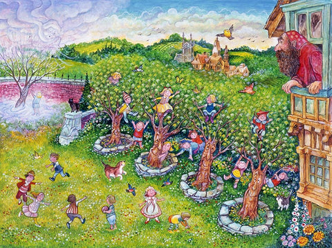 The Selfish Giant #9 White Modern Wood Framed Art Print with Double Matting by Bell, Bill