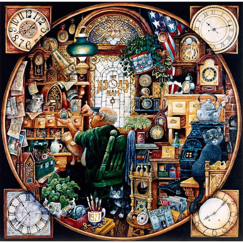 ... World Enough And Time Black Modern Wood Framed Art Print with Double Matting by Bell, Bill