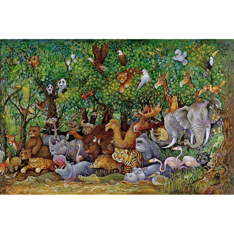 Noah And Friends (Part 2) Black Modern Wood Framed Art Print with Double Matting by Bell, Bill