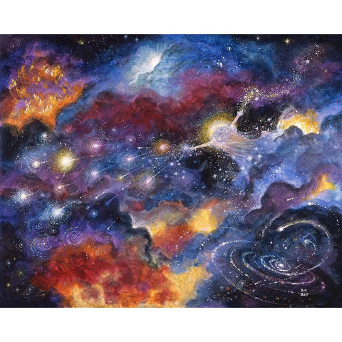 Creation Of Universe Gold Ornate Wood Framed Art Print with Double Matting by Bell, Bill