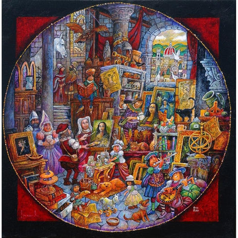 Leonardoâ€™s Masterpiece Gold Ornate Wood Framed Art Print with Double Matting by Bell, Bill