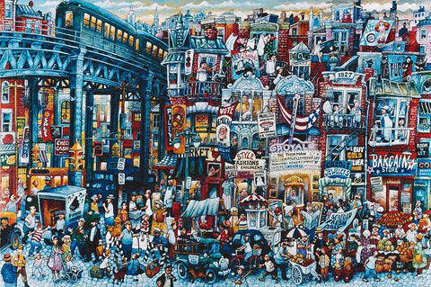 1934 Black Ornate Wood Framed Art Print with Double Matting by Bell, Bill